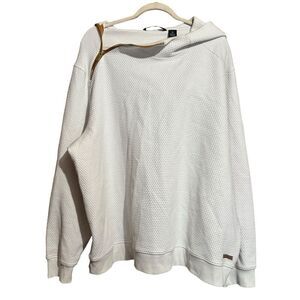Sean John Sweatshirt Womens 3XL Ivory Waffle Knit Zipper Detail Pullover Sweater